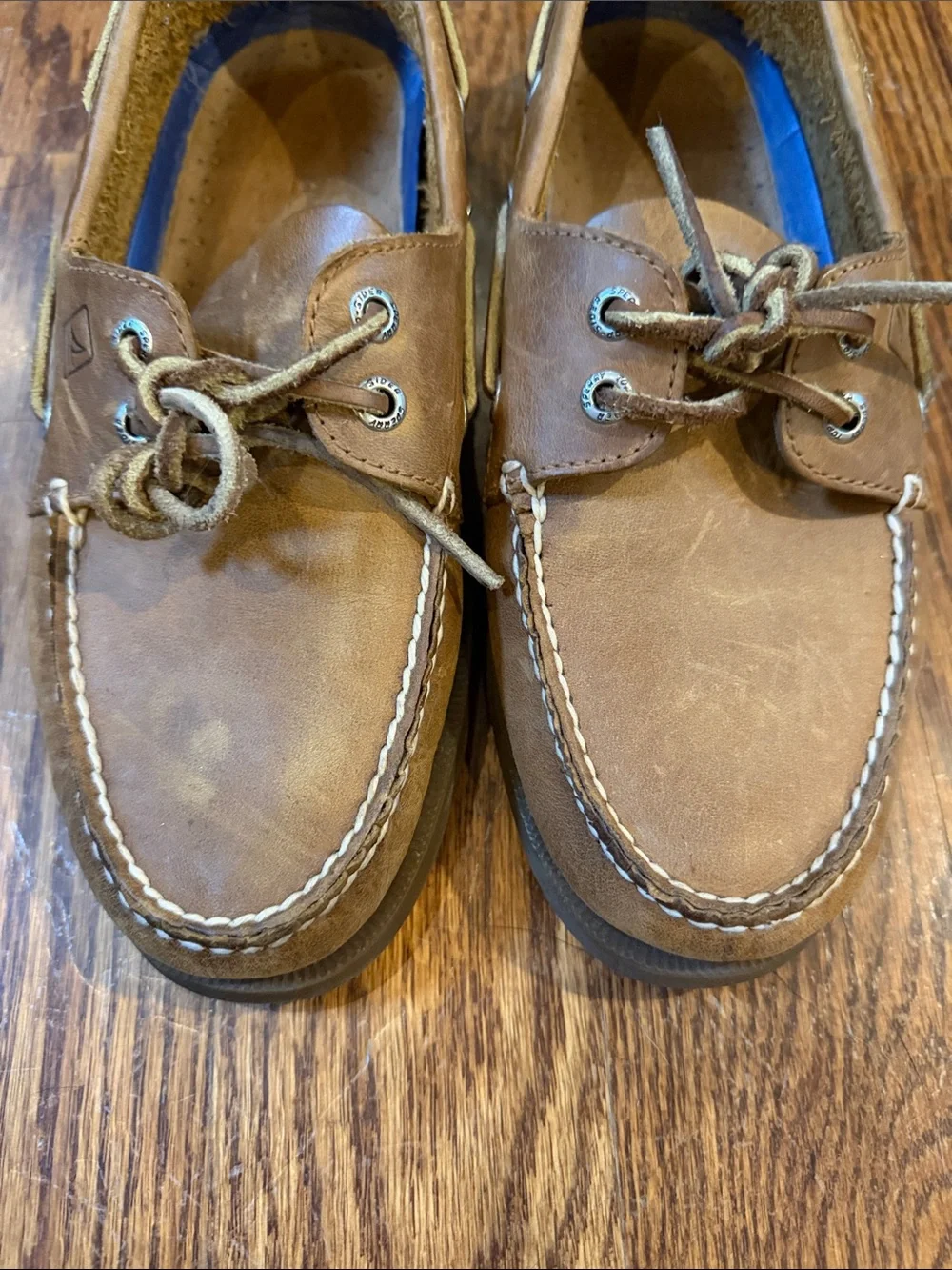 Sperry Top Sider Men's wide Brown Leather Boat Shoes
